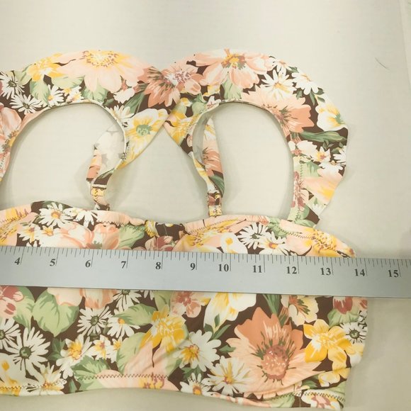 Shade And Shore Women's Size 34DD Ruffle Strap Bikini Swim Top Cinnamon NWOT - Picture 9 of 12